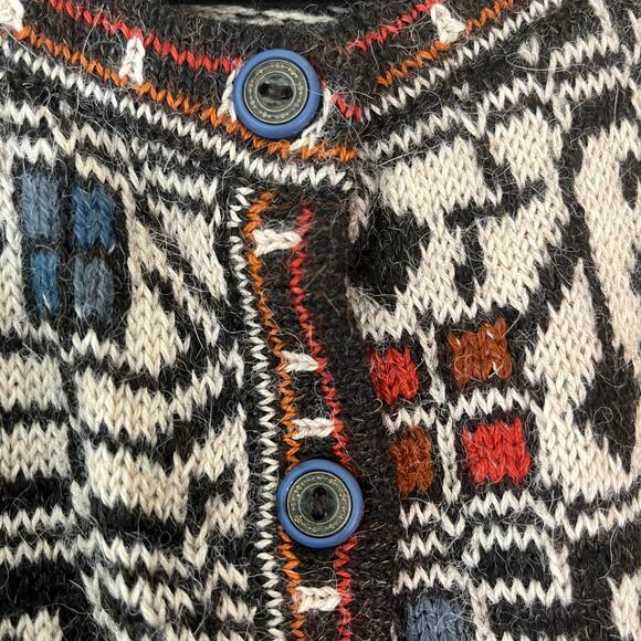 Intiwara Alpaca Cardigan Sweater Womens Size Large Aztec Preppy Old Money Class - Picture 9 of 10